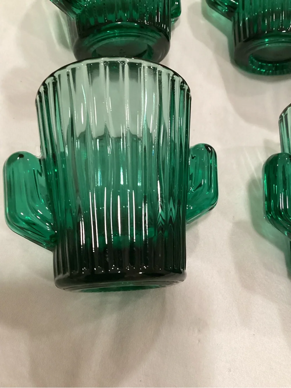 VTG Libbey Cactus Shot Glasses Ribbed Texture, 1oz capacity.